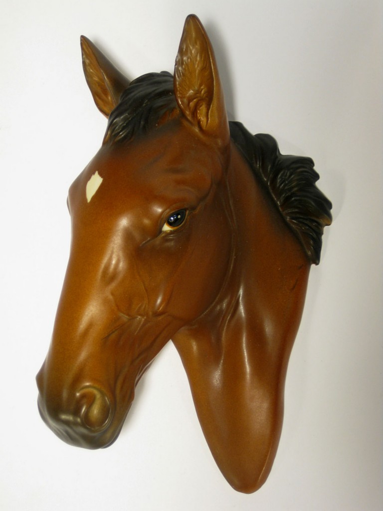 Vintage Norcrest Ceramic Horse Head Wall Mount Plaque Figurine Hand Painted