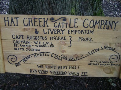 Lonesome Dove Hat Creek Cattle Company Sign LARGE Pine
