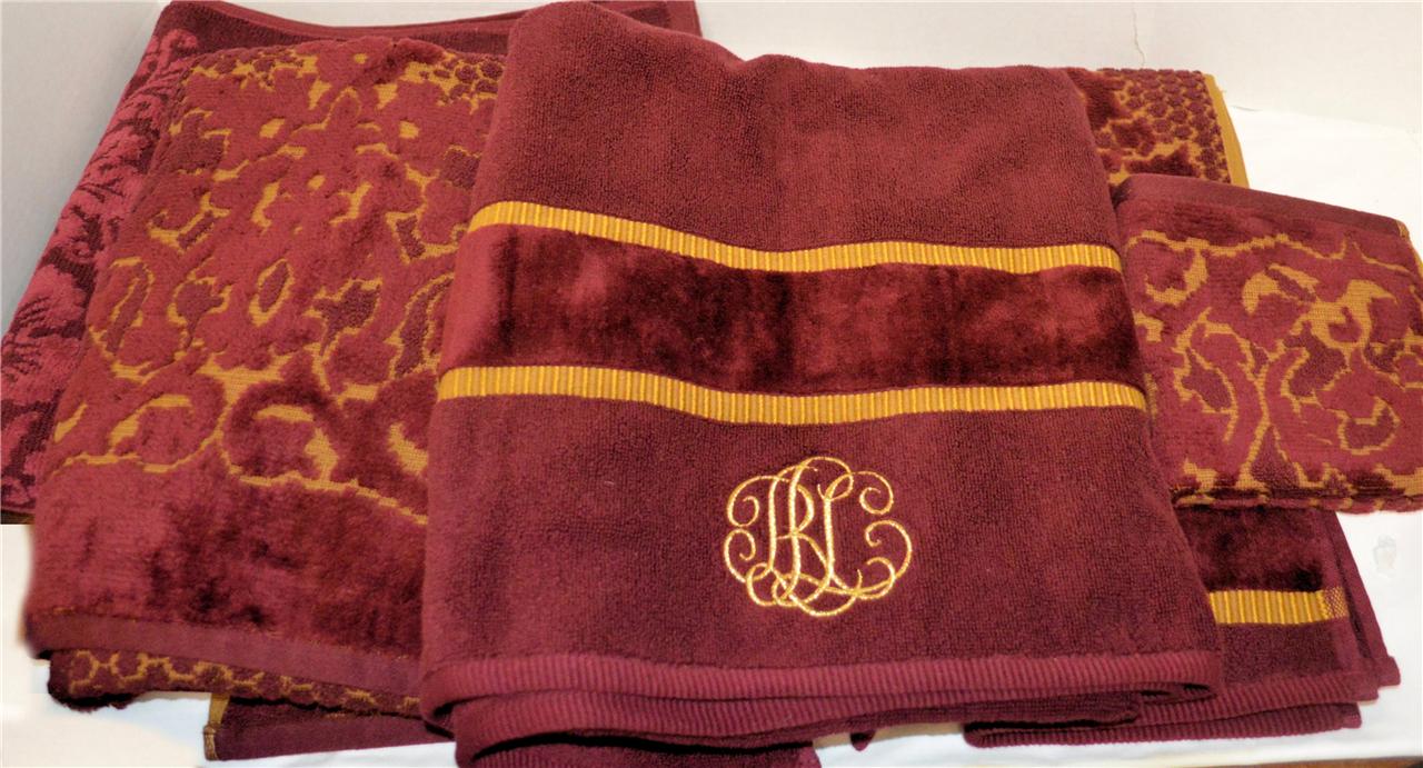 RALPH LAUREN Court Burgundy BATH TOWEL HAND TOWEL OR WASHCLOTH NEW