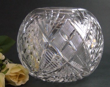 ABP American Brilliant Period Cut Glass ROSE GLOBE/bowl