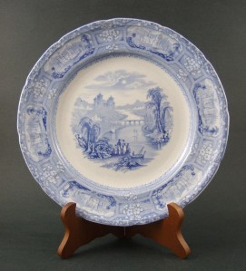 Staffordshire BLUE transferware Plate - "FLORENTINE"