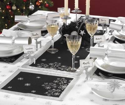 new contemporary black silver christmas snowflake table new contemporary black silver christmas snowflake table