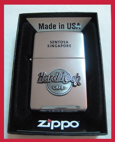 Singapore Picture Gift   on Hard Rock Cafe Sentosa Singapore Zippo Chrome Lighter   Ebay