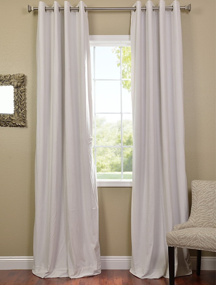 White Curtains With Grommets Ivory Blackout Curtains