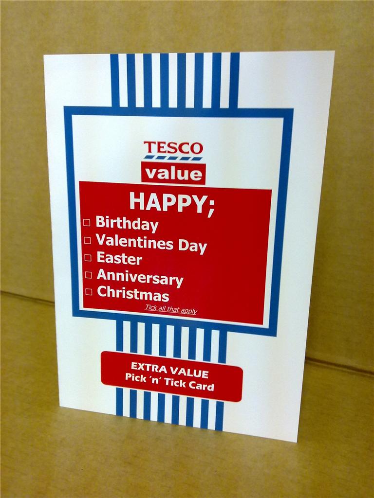TESCO VALUE Christmas card insult joke card for the tight ass