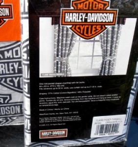 Harley Davidson Logo Shield Flame Rider Window Curtains