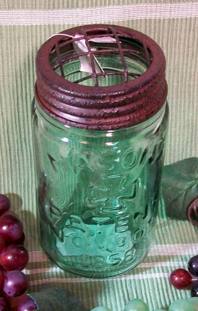 Mason Ball Jar Flower Frog Vase LidPrim CountryNEW eBay