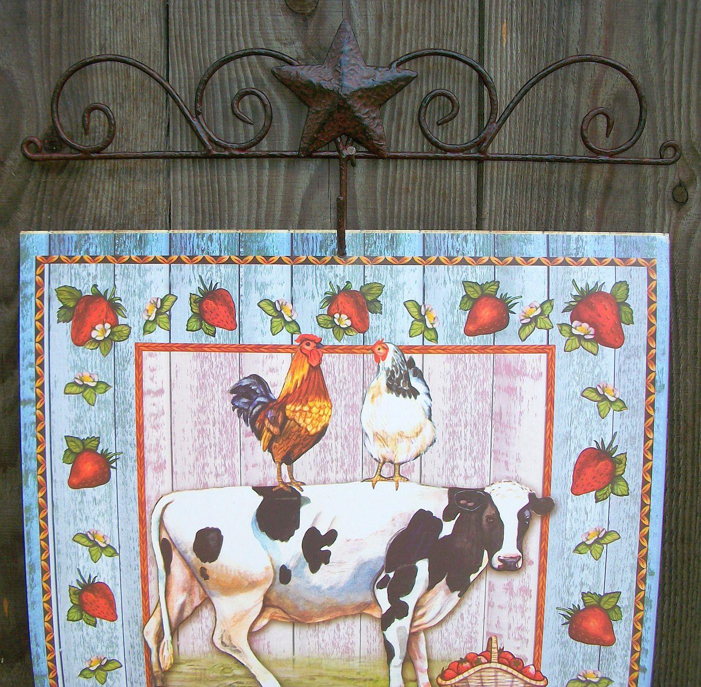 Rustic Star 12 quot Metal Calendar Wall Holder w Hook New Primitive Country