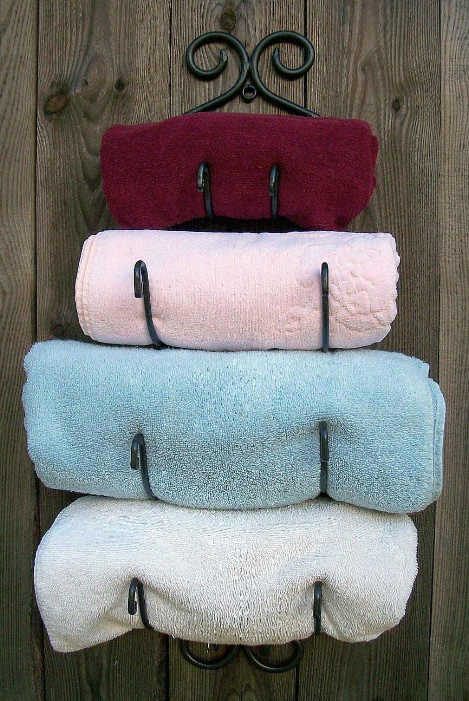 Tuscan Style 27 Quot Rustic Wrought Iron Bath Towel Rack