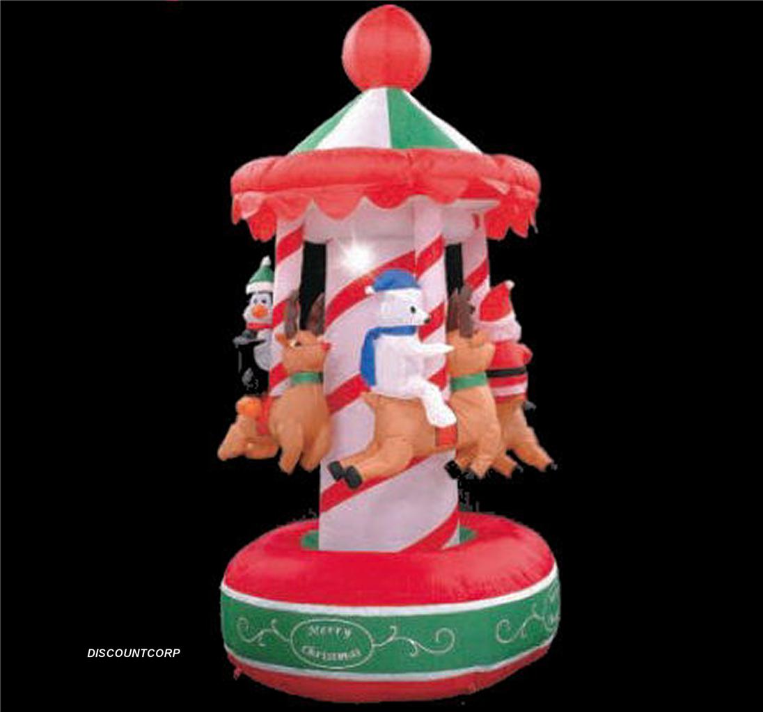 79" AIRBLOWN ANIMATED INFLATABLE CAROUSEL LIGHTED OUTDOOR CHRISTMAS