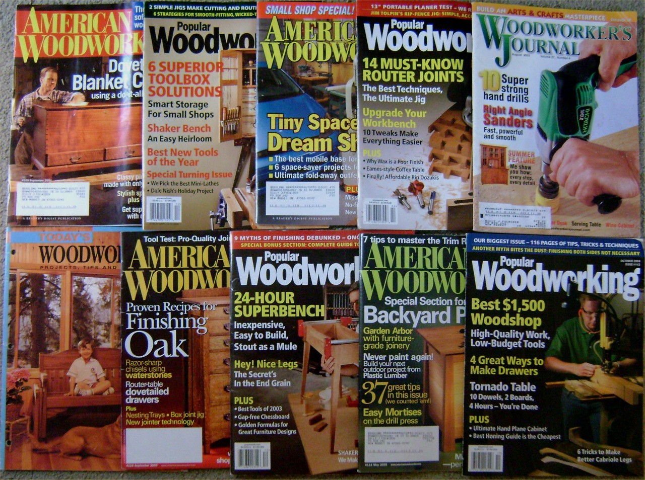 Details about Lot American Woodworker Popular Woodworking Magazines