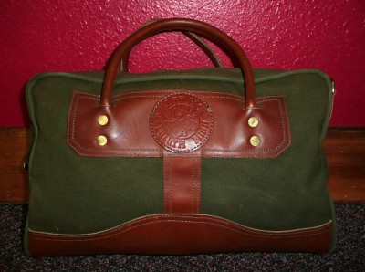 Brown Leather School on Army Green Brown Duffle Case Travel Work School Bag Tote Ebay