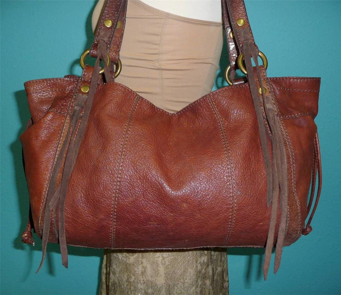 Vintage LUCKY Brand Large Leather Brown Hobo Slouch Tote Shoulder Purse Bag Boho | eBay