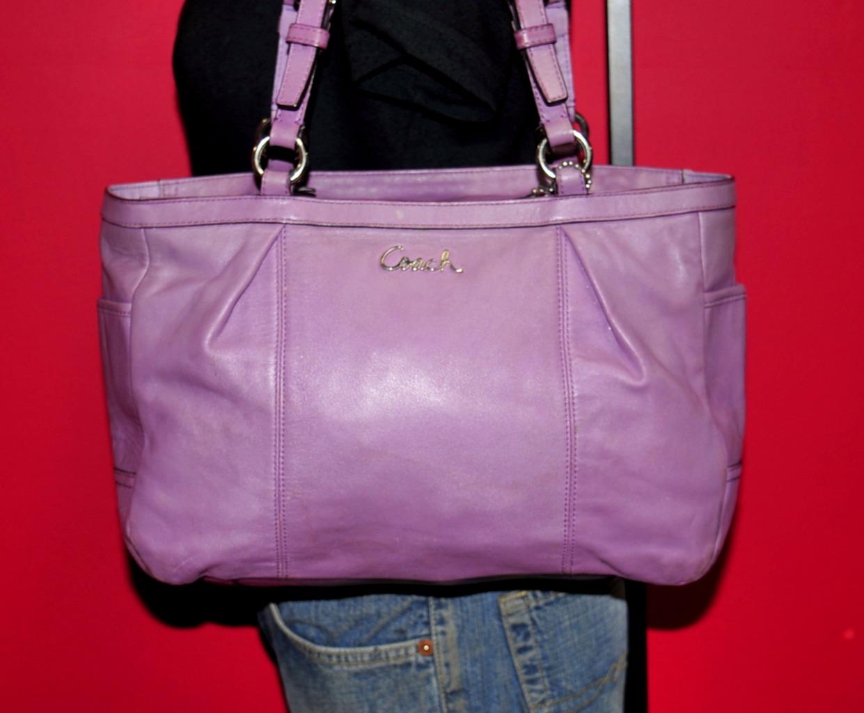coach purple leather handbag