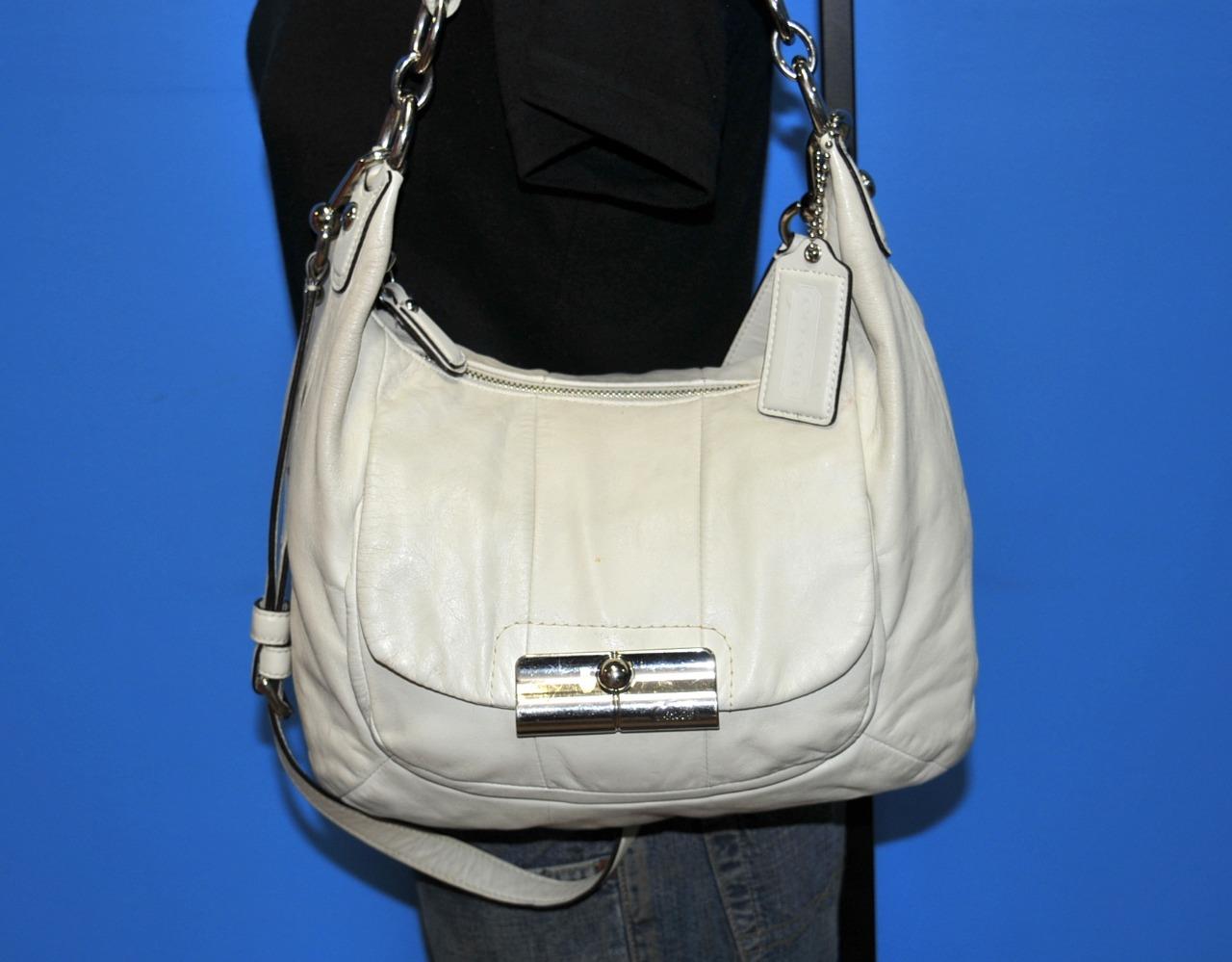 coach white sling bag