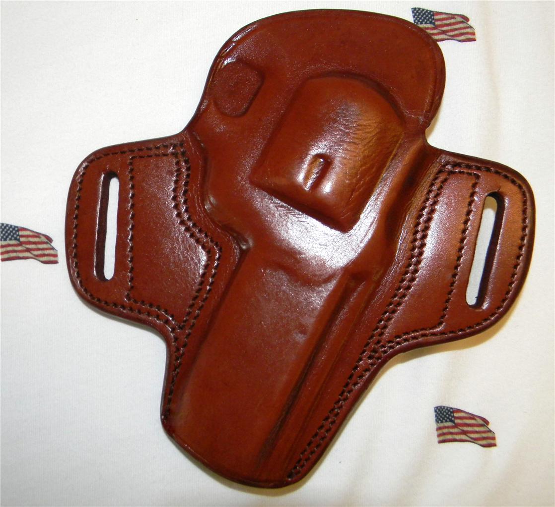 OPEN TOP LEATHER BELT HOLSTER for RUGER GP100 GP100 4.2" BBL REVOLVER