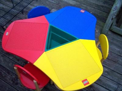 lego wood table and chairs