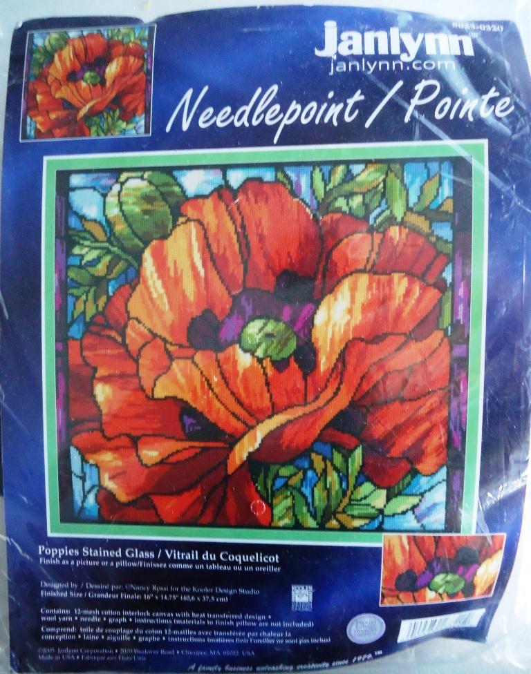 JANLYNN 'POPPIES STAINED GLASS' NEEDLEPOINT KIT **KIT SALE** eBay