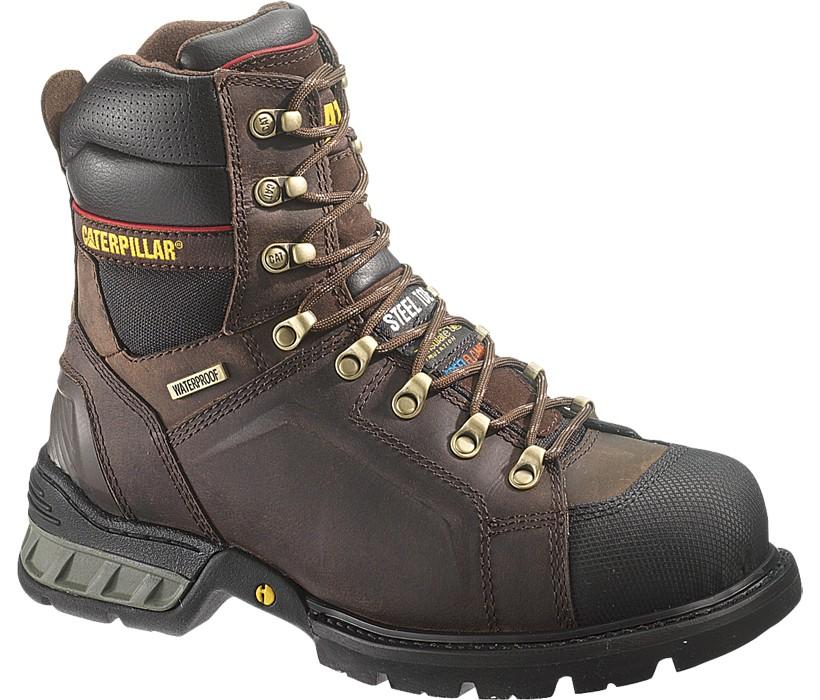 CATERPILLAR EXCAVATOR 8" WATERPROOF STEEL TOE MENS WORK BOOTS 90158 NIB
