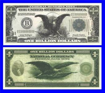 ONE BILLION DOLLAR "EAGLE" NOVELTY BILL! - LOT OF 5