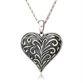 New Sterling Silver Heart Celtic Pendant Necklace 18.5"