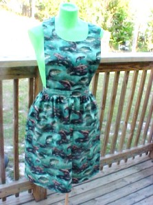 DESIGNER  PRINT FISH PATTERN HANDMADE LADYS BIB APRON