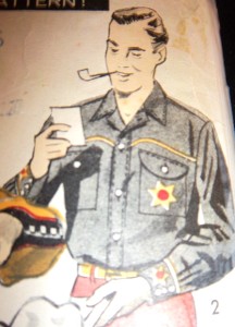 Vintage Simplicity Men's Western Shirt Sewing Pattern 7051 Uncut