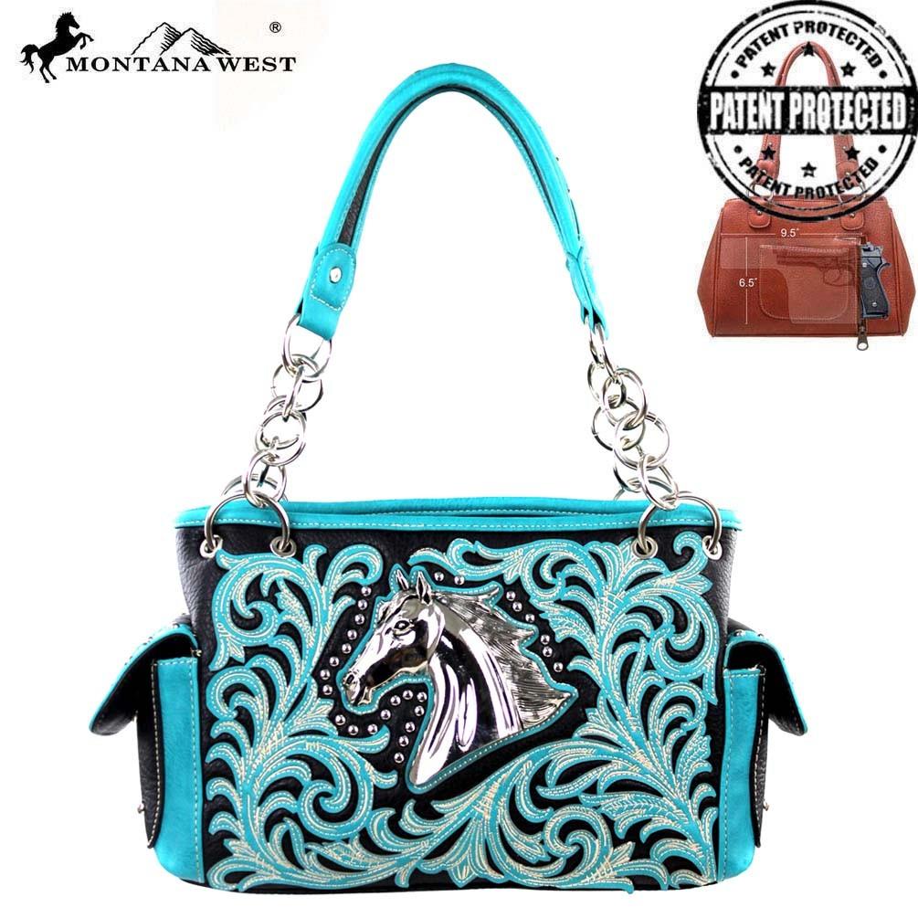 NEW Montana West Western Collection DESIGNER Handbag Purse Silver Horse
