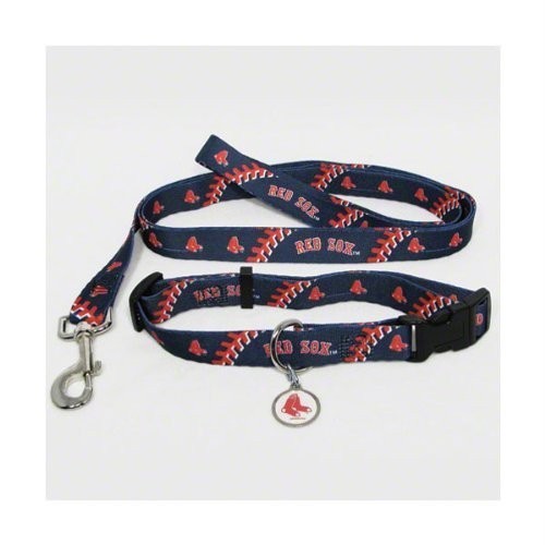 Boston red sox dog collar leash id tag pet set mlb licensed