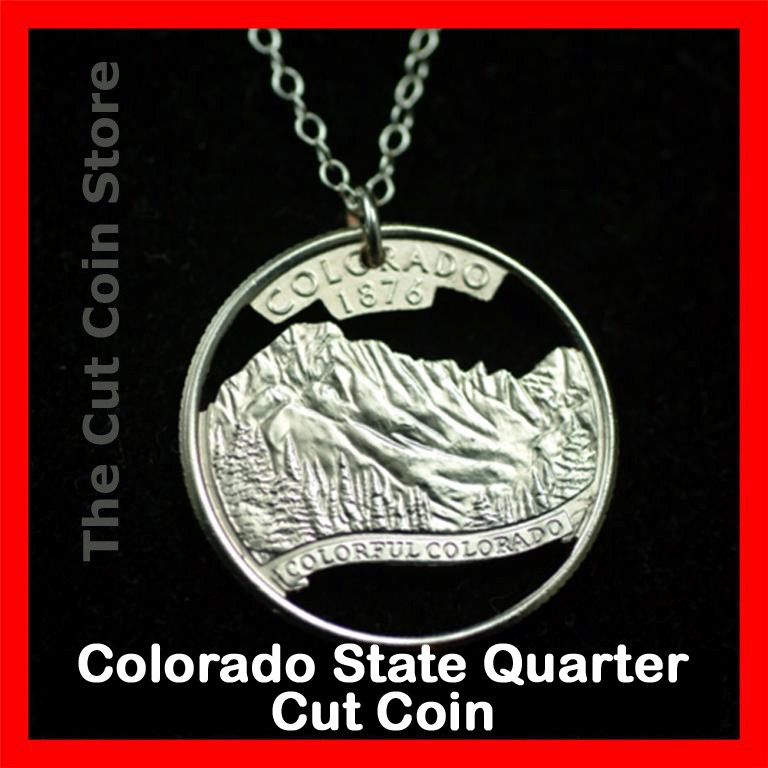 Colorado state quarter cut coin by Colin at The Cut Coin Store