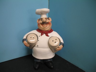 Home Design 7 Tall Fat Chefs Statue French Bistro Kitchen Decor Waiter With Menu Board You Can Write Messages Chalk 12 Inches Tall