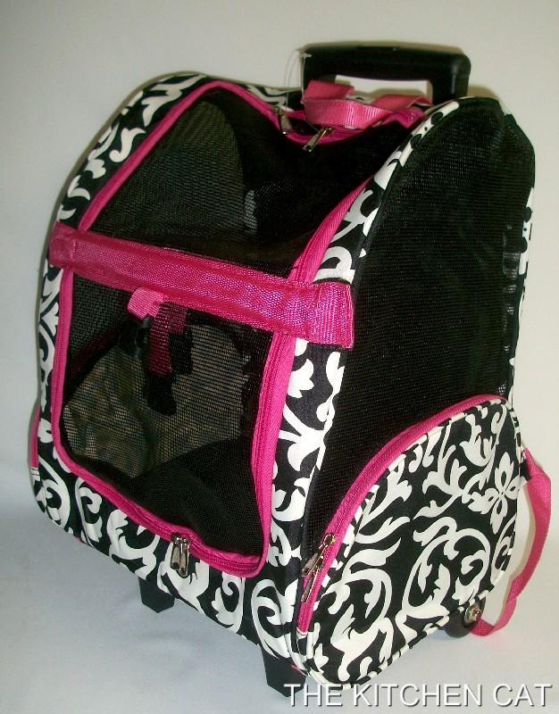 Wheeled Backpack Pet Carrier small dog puppy handle rolling airline