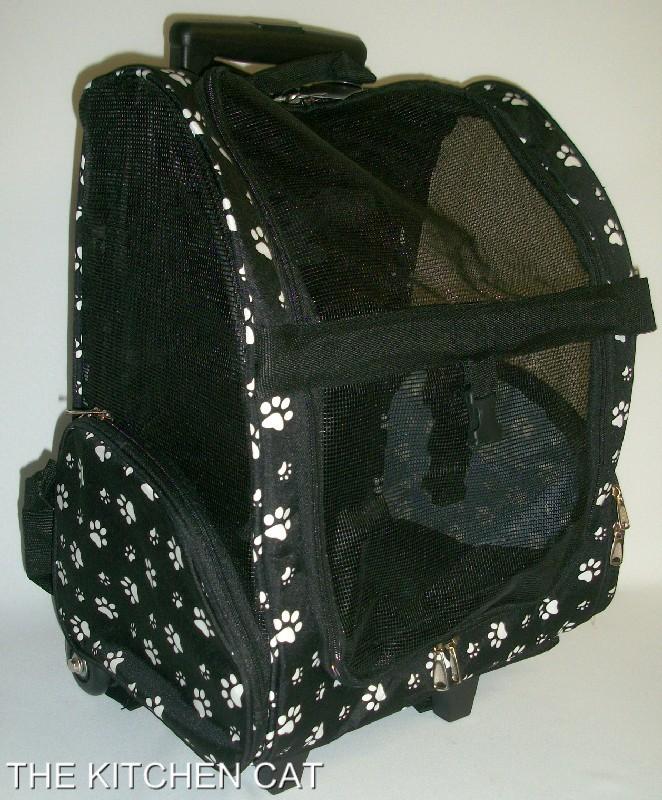 Wheeled Backpack Pet Carrier small dog puppy handle rolling airline