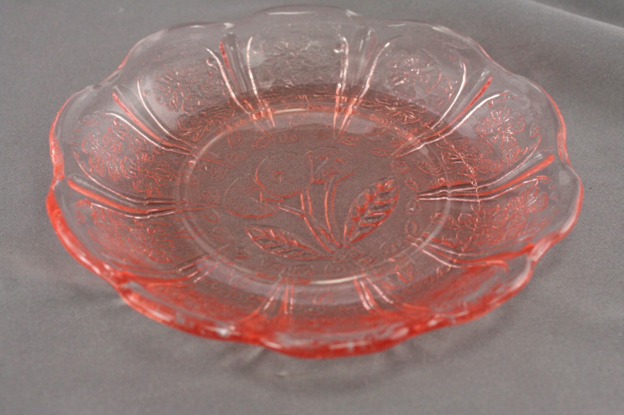 Depression Glass Pink Cherry Blossom Saucer Jeannette | eBay