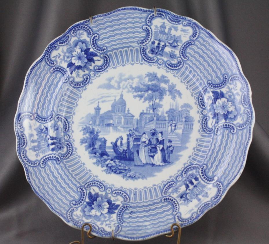 Antique Flow Blue China Dinner Plate Adams Bologna eBay