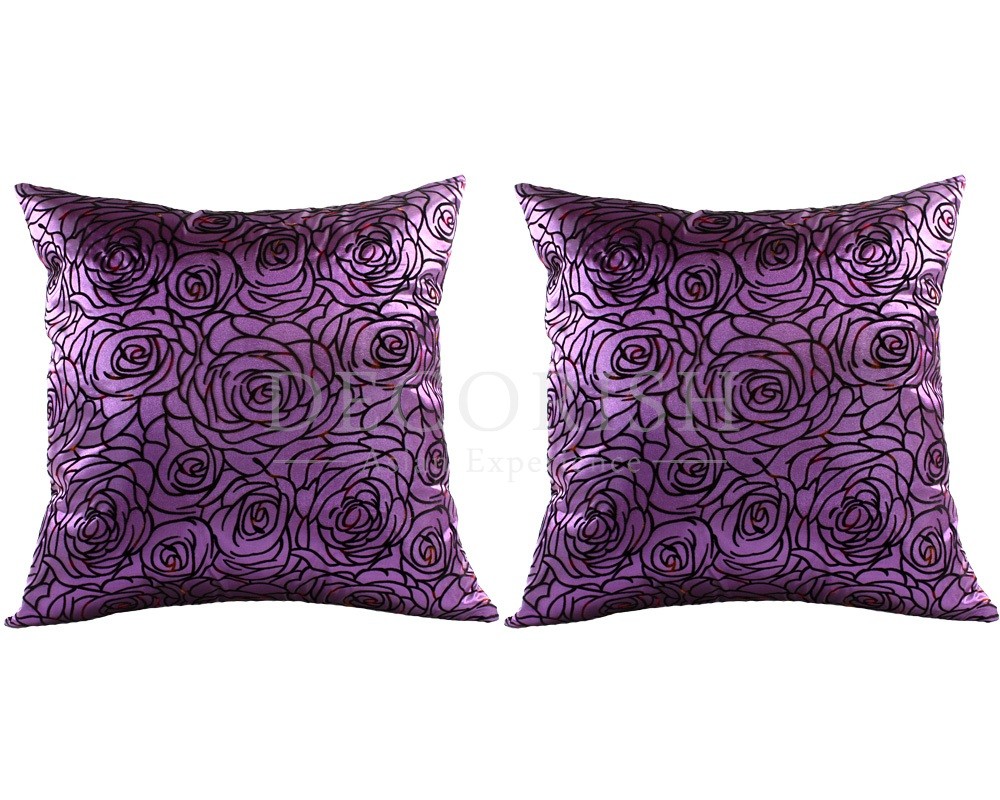 2 SILK COUCH BED DECORATIVE CUSHION COVERS ROSE FLORAL VIOLET 16x16 PILLOWS NEW eBay
