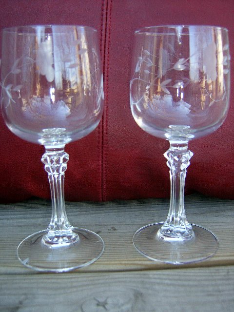 Bordeaux White Wine Glasses 6 Princess House Heritage Christmas Lead Crystal 1002