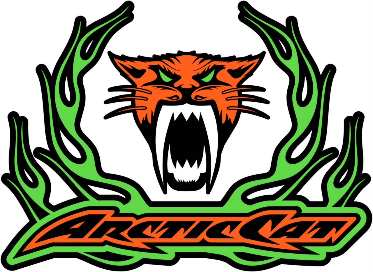 Arctic Cat Flame Decal Sticker Brite Orange 9" Snowmobile ATV Truck