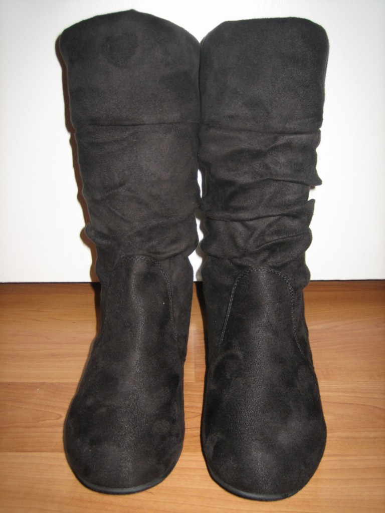 suede mid calf boots flat