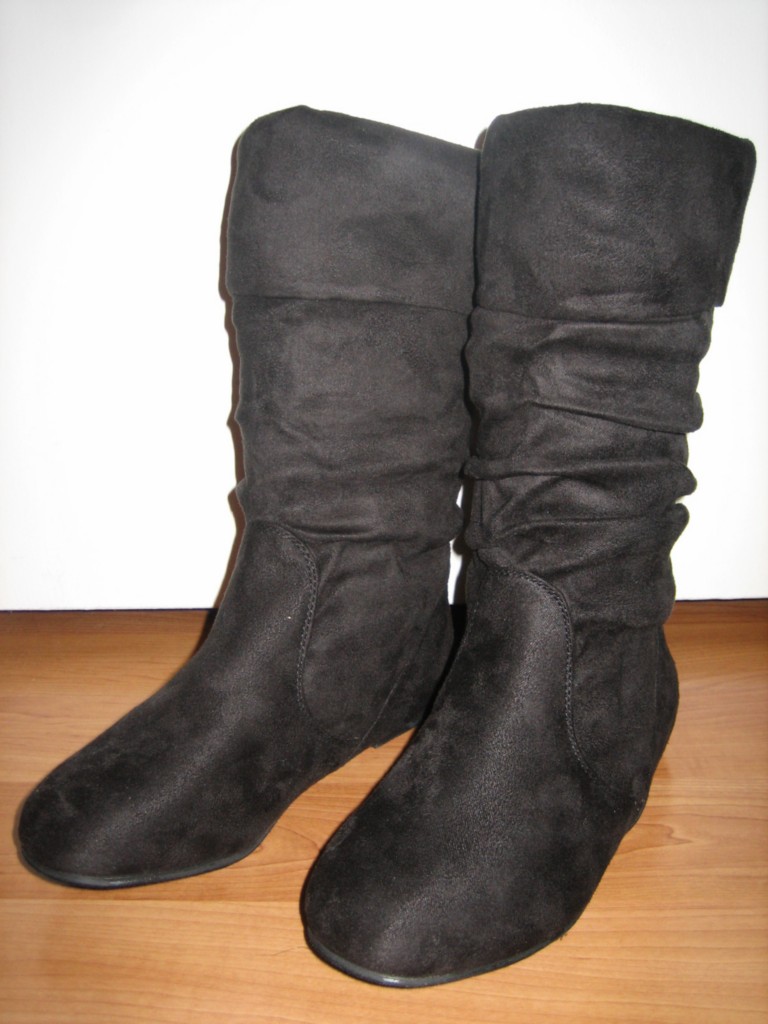 FauxSuedeSlouchMIDCalfFashionDressFlatBootsALLSizeBlackBrownGrey