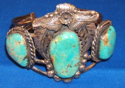 Furniture Stores Sterling on Vintage Navajo Sterling Turquoise Cuff Bracelet Tobler   Ebay