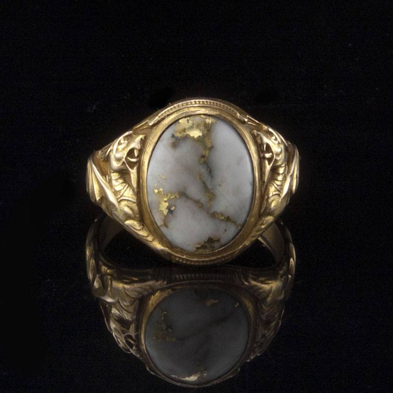 RARE ANTIQUE EARLY VICTORIAN GOLD QUARTZ 14K GOLD CARVED DRAGON MENS