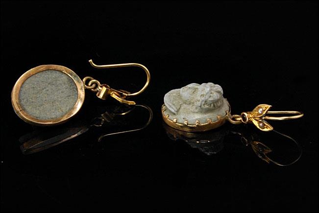 antiquelava,antiquewhite antique georgian 14k gold lava cameo seed pearl