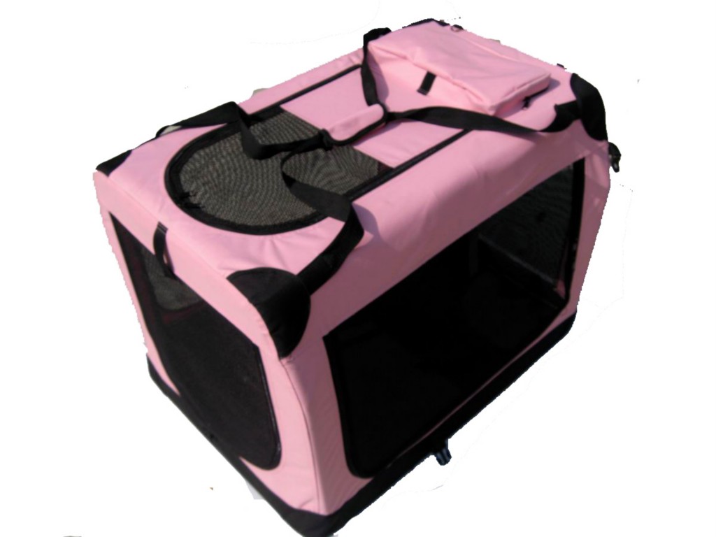 Details about 36" Portable Pink Pet Dog House Soft Crate Carrier