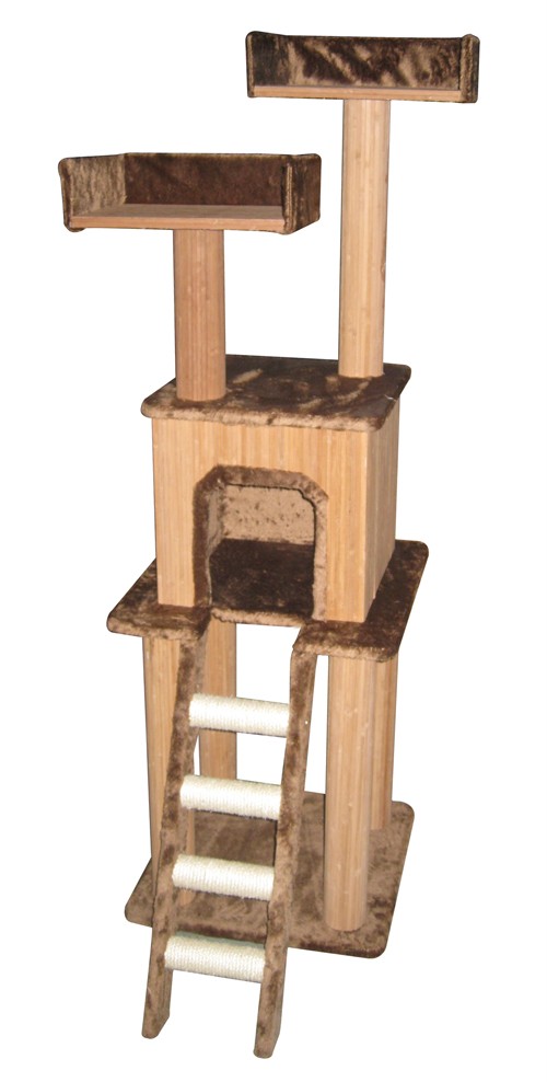 64" Bamboo Cat Tree Condo Scratcher House Post 8455 eBay