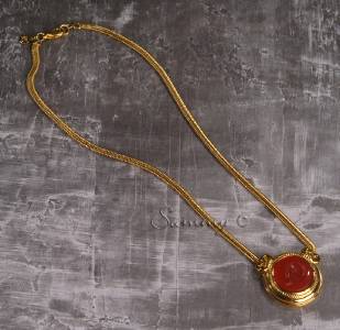 PC Gold Roman Soldier Intaglio Pendant Snak