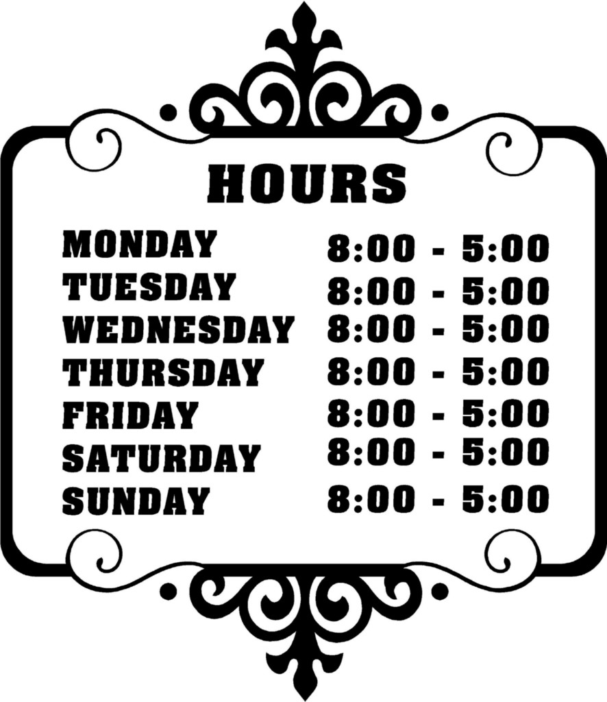 Custom Store Business Hours Sticker Vinyl Decal Sign EBay
