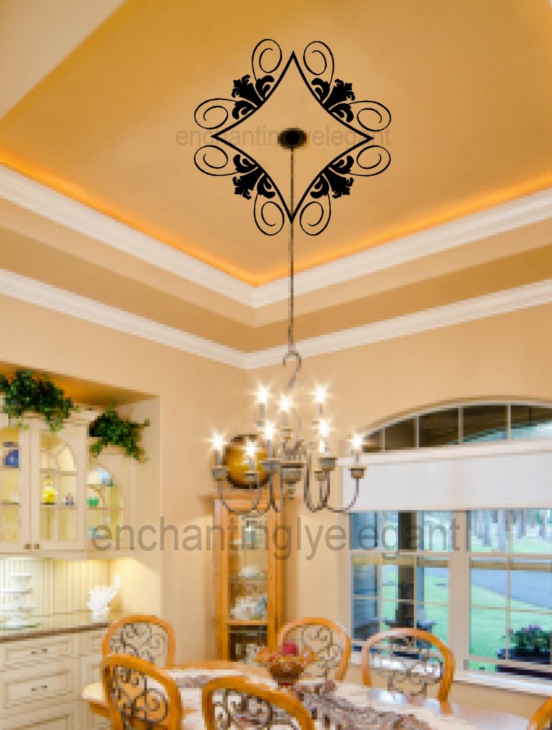 Ceiling-Medalion-Ornaments-Vinyl-Decal-Stickers-Ceiling-Light-Decor
