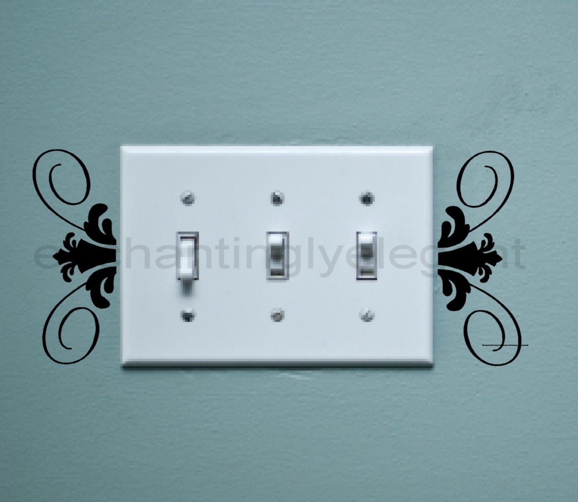Light Switch Scroll Vinyl Decal Stickers Wall Art Living Dining Bed
