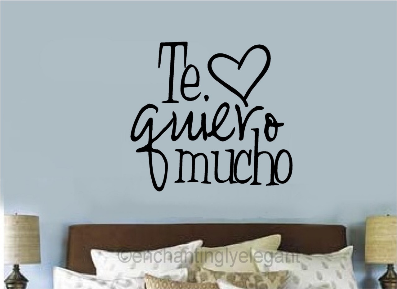 TE Quiero Mucho Spanish Vinyl Decal Wall Sticker Words Letters Wedding